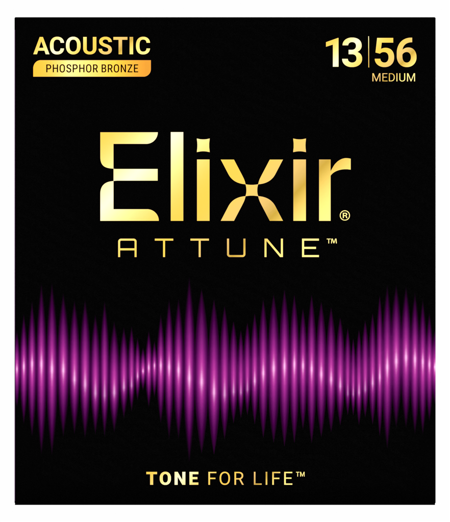 Elixir Attune Coated Acoustic Guitar String Set, Phosphor Bronze, .013-.056