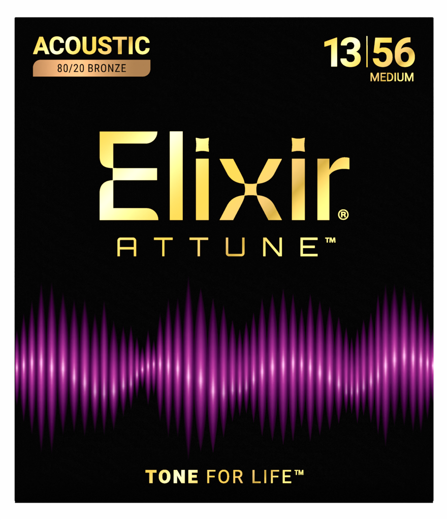 Elixir Attune Coated Acoustic Guitar String Set, 80/20 Bronze, .013-.056