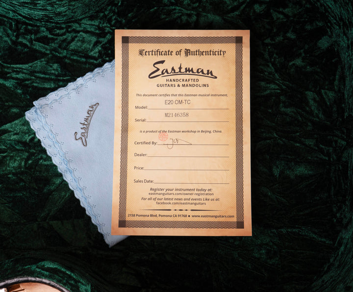 Pre-Owned Eastman E20OM-TC Thermo Cure Top Acoustic Guitar, Natural