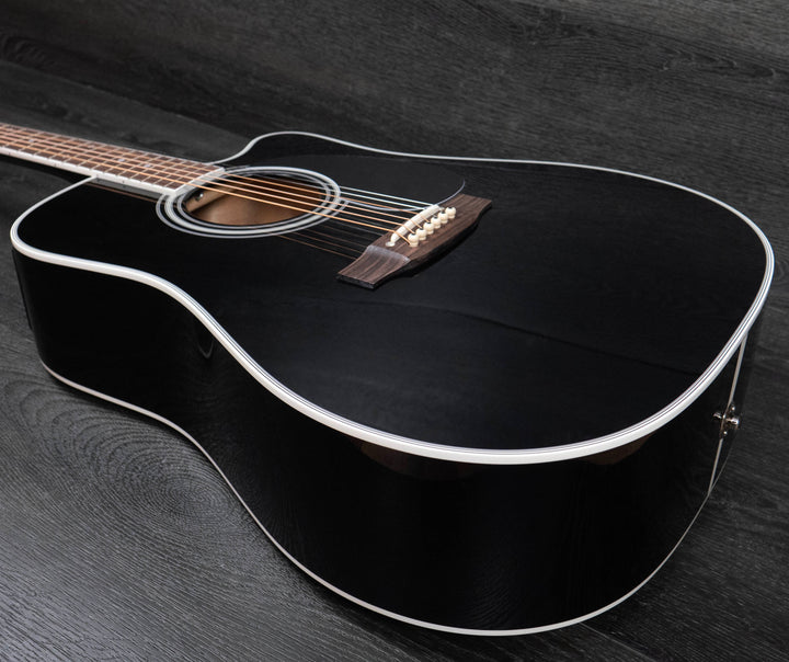 Guitare acoustique Dreadnought Takamine EF341SC, table en cèdre, noir brillant