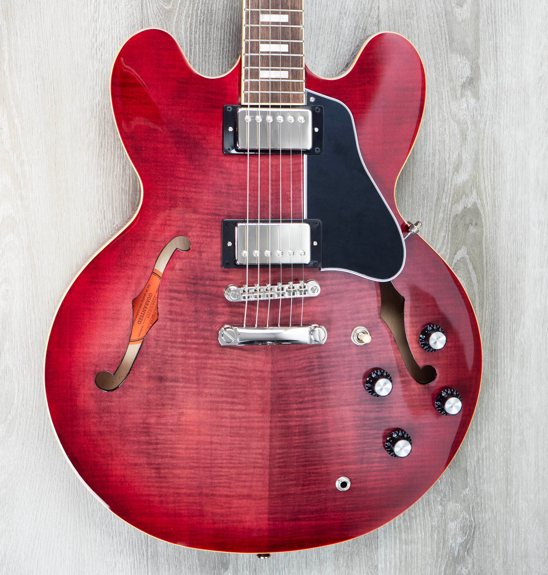 Epiphone ES-335 Figured, Raspberry Burst – A Strings