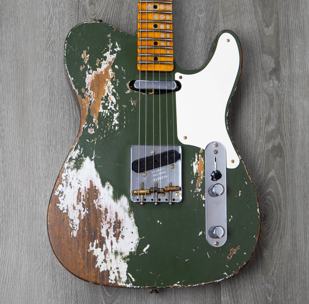 Fender Custom Shop Limited Edition Roasted Pine Double Esquire, Super Heavy Relic, Olive Green