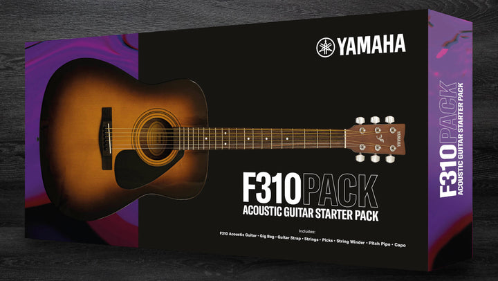 Yamaha F310PII Acoustic Guitar Starter Pack, Tobacco Sunburst