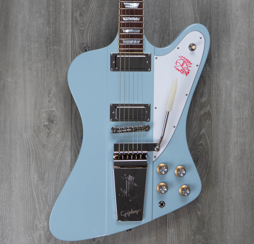 Epiphone 1963 Firebird V Maestro Vibrola with Case, Frost Blue