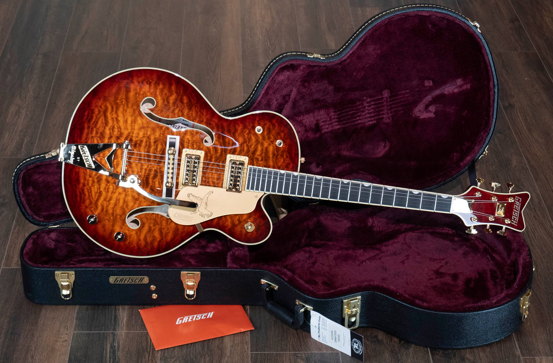 Gretsch G6136TGQM-59 Limited Edition Quilt Classic Falcon with Bigsby, Ebony Fingerboard, Forge Glow