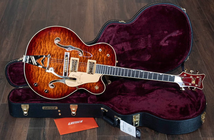 Gretsch G6136TGQM-59 Limited Edition Quilt Classic Falcon with Bigsby, Ebony Fingerboard, Forge Glow