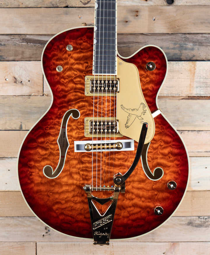 Gretsch G6136TGQM-59 Limited Edition Quilt Classic Falcon with Bigsby, Ebony Fingerboard, Forge Glow