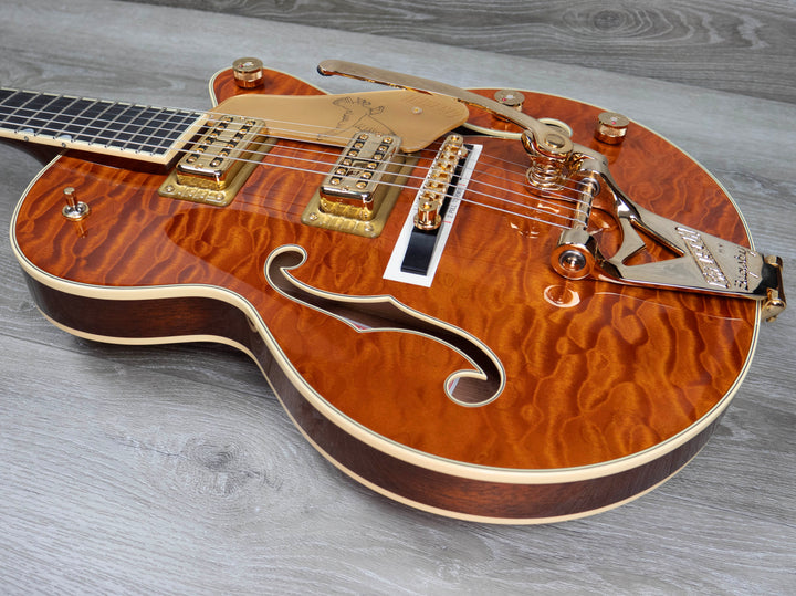 Gretsch Limited Edition Falcon Center Block Jnr with Bigsby, Ebony Fingerboard, Quilted Maple, Roundup Orange