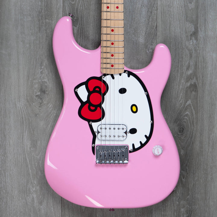 Squier Édition limitée Hello Kitty Stratocaster avec housse de transport, touche en érable, rose