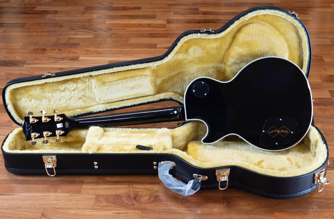 Epiphone Inspired by Gibson Les Paul Custom, Ebony, with Hard Case