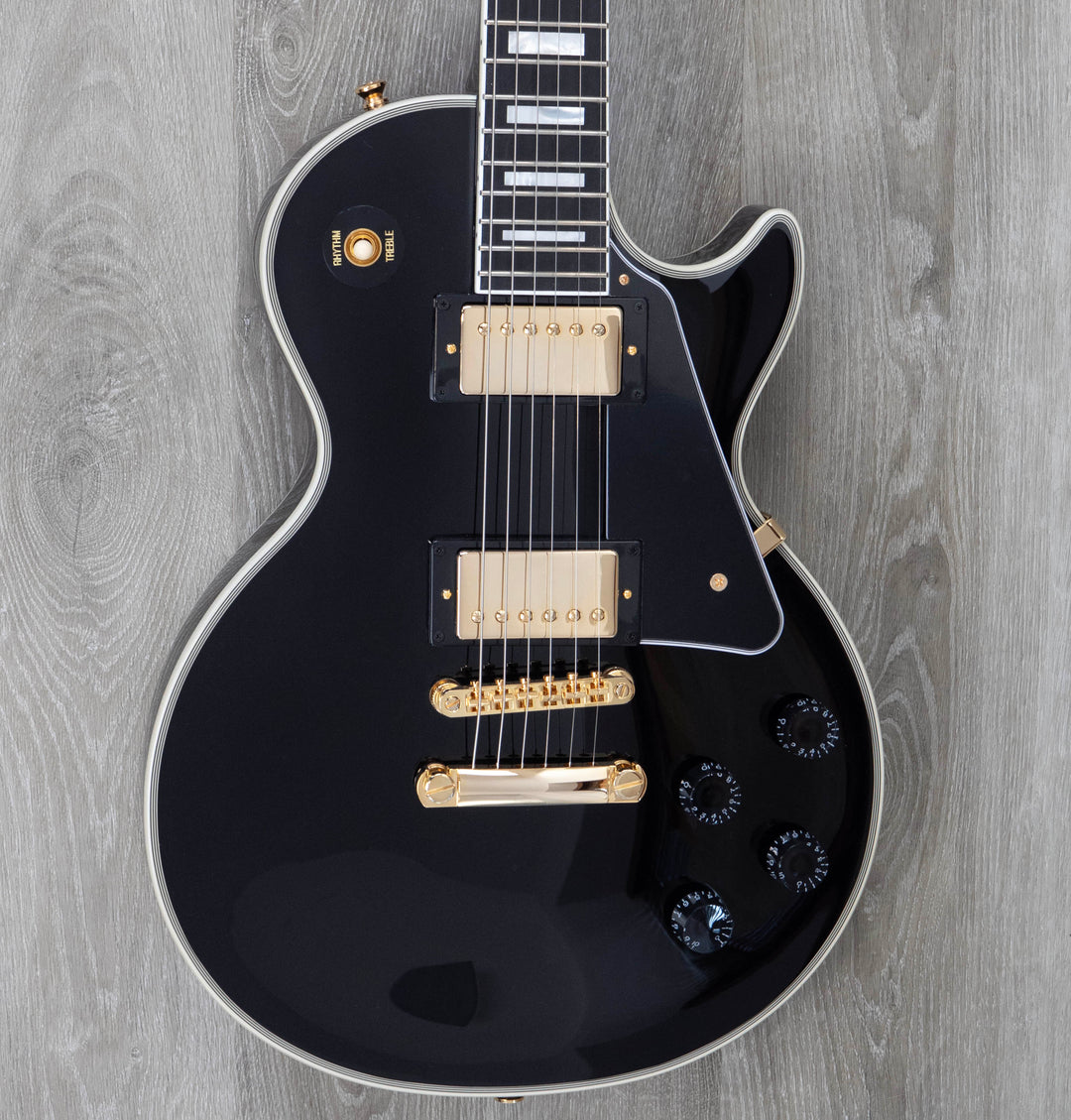 Epiphone Inspired by Gibson Les Paul Custom, Ebony, with Hard Case