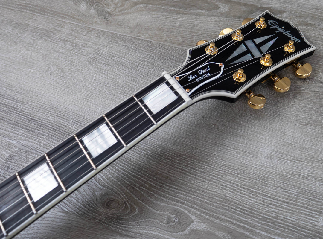 Epiphone Inspired by Gibson Les Paul Custom, Ebony, with Hard Case