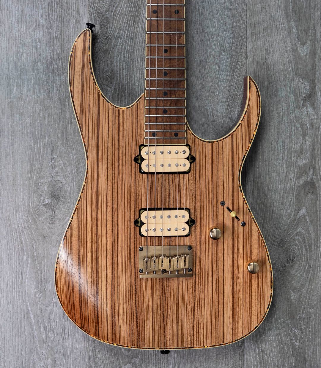 Pre-Owned: Ibanez RGEW521MZW Zebrawood Electric Guitar, Natural