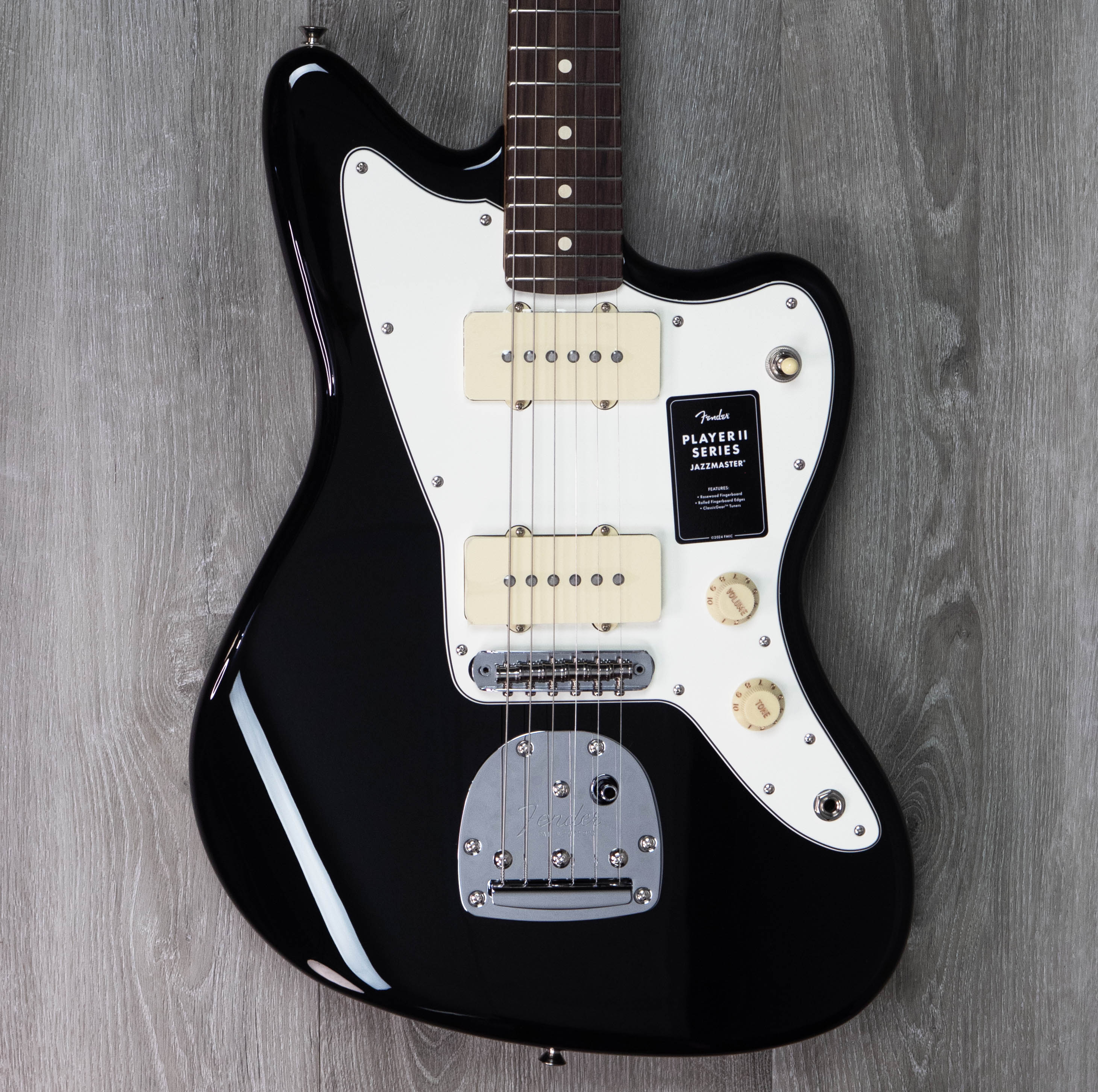 Fender Player II Jazzmaster, touche en palissandre, noir – A Strings