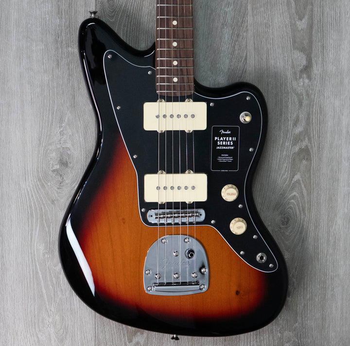 Fender Player II Jazzmaster, diapasón de palisandro, Sunburst de 3 colores