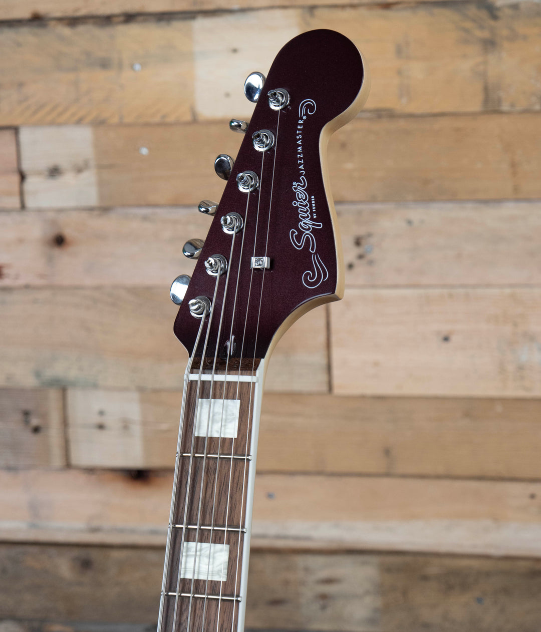 Squier Paranormal Baritone Jazzmaster HH, Laurel Fingerboard, Black Pickguard, Oxblood