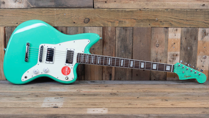 Squier Paranormal Baritone Jazzmaster HH, Laurel Fingerboard, Parchment Pickguard, Sea Foam Green