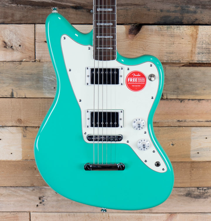 Squier Paranormal Baritone Jazzmaster HH, Laurel Fingerboard, Parchment Pickguard, Sea Foam Green