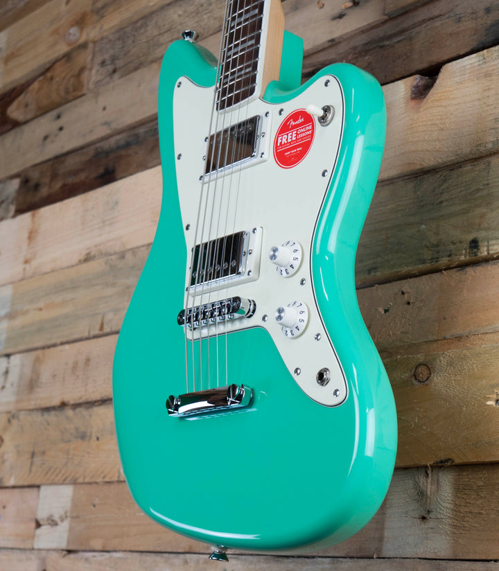 Squier Paranormal Baritone Jazzmaster HH, Laurel Fingerboard, Parchment Pickguard, Sea Foam Green