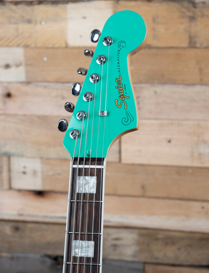 Squier Paranormal Baritone Jazzmaster HH, Laurel Fingerboard, Parchment Pickguard, Sea Foam Green