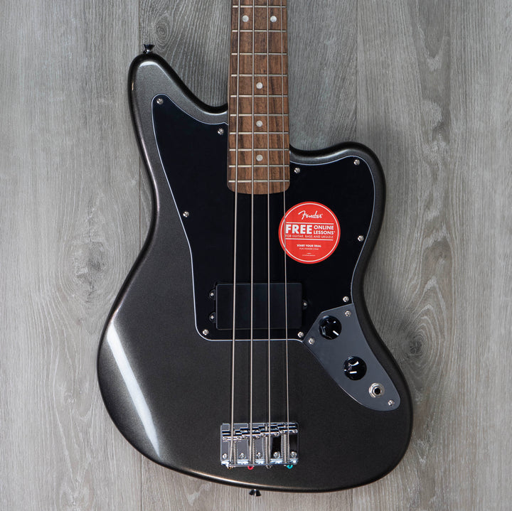 Squier Affinity Series Jaguar Bass H, touche en laurier, charbon de bois givré métallisé 