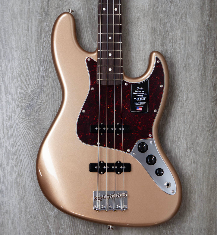 Fender American Professional Classic Jazz Bass, Rosewood Fingerboard, Faded Firemist Gold