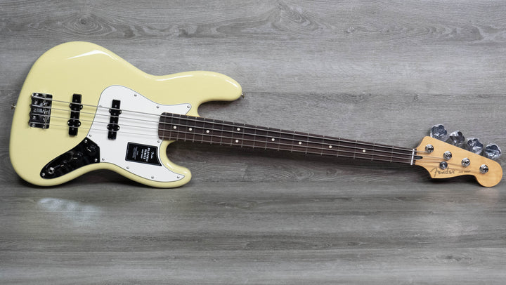 Bajo Fender Player II Jazz Bass, diapasón de palisandro, tono amarillo Hialeah