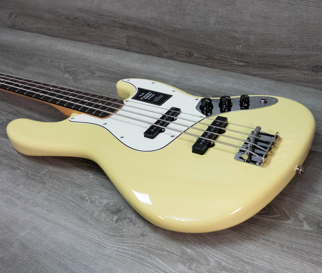 Bajo Fender Player II Jazz Bass, diapasón de palisandro, tono amarillo Hialeah