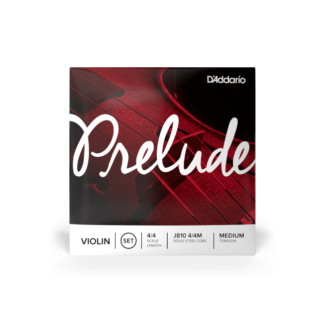 Jeu de cordes pour violon D'Addario Prelude, diapason 4/4, tension moyenne