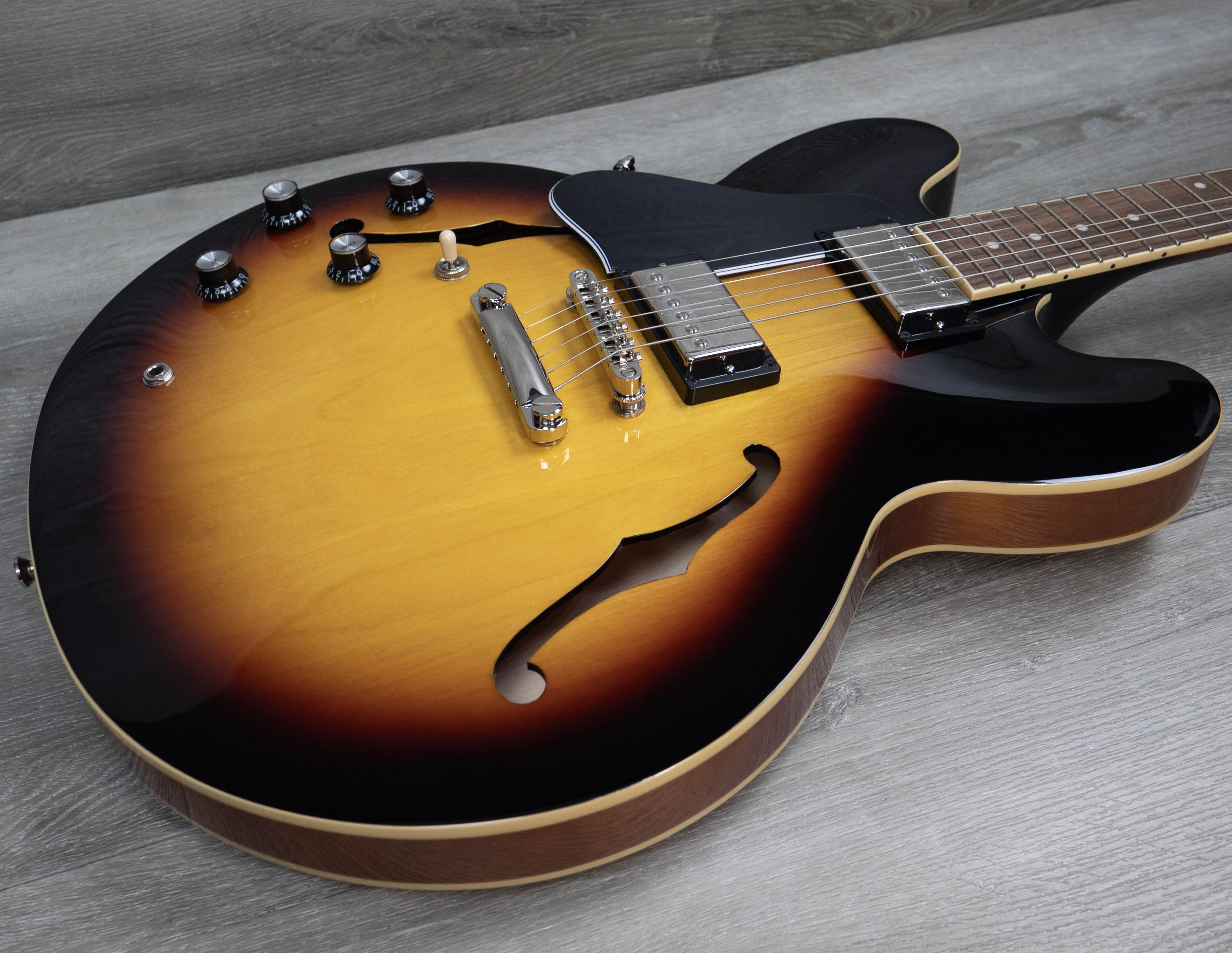 Epiphone ES-335 Left Handed, Vintage Sunburst – A Strings