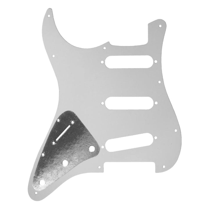 Pickguard GM Stratocaster, 3 plis avec noir et blanc, SSS, blanc