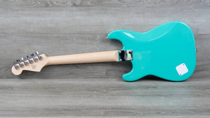 Squier Mini Stratocaster, Maple Fingerboard, White Pickguard, Sea Foam Green