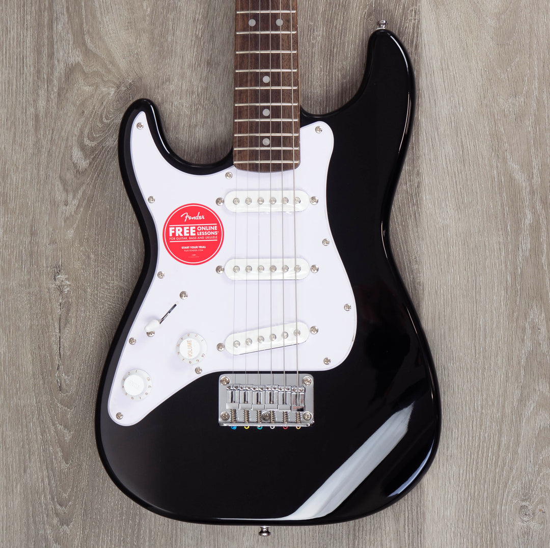 Squier Mini Stratocaster pour gaucher, touche en laurier, noire
