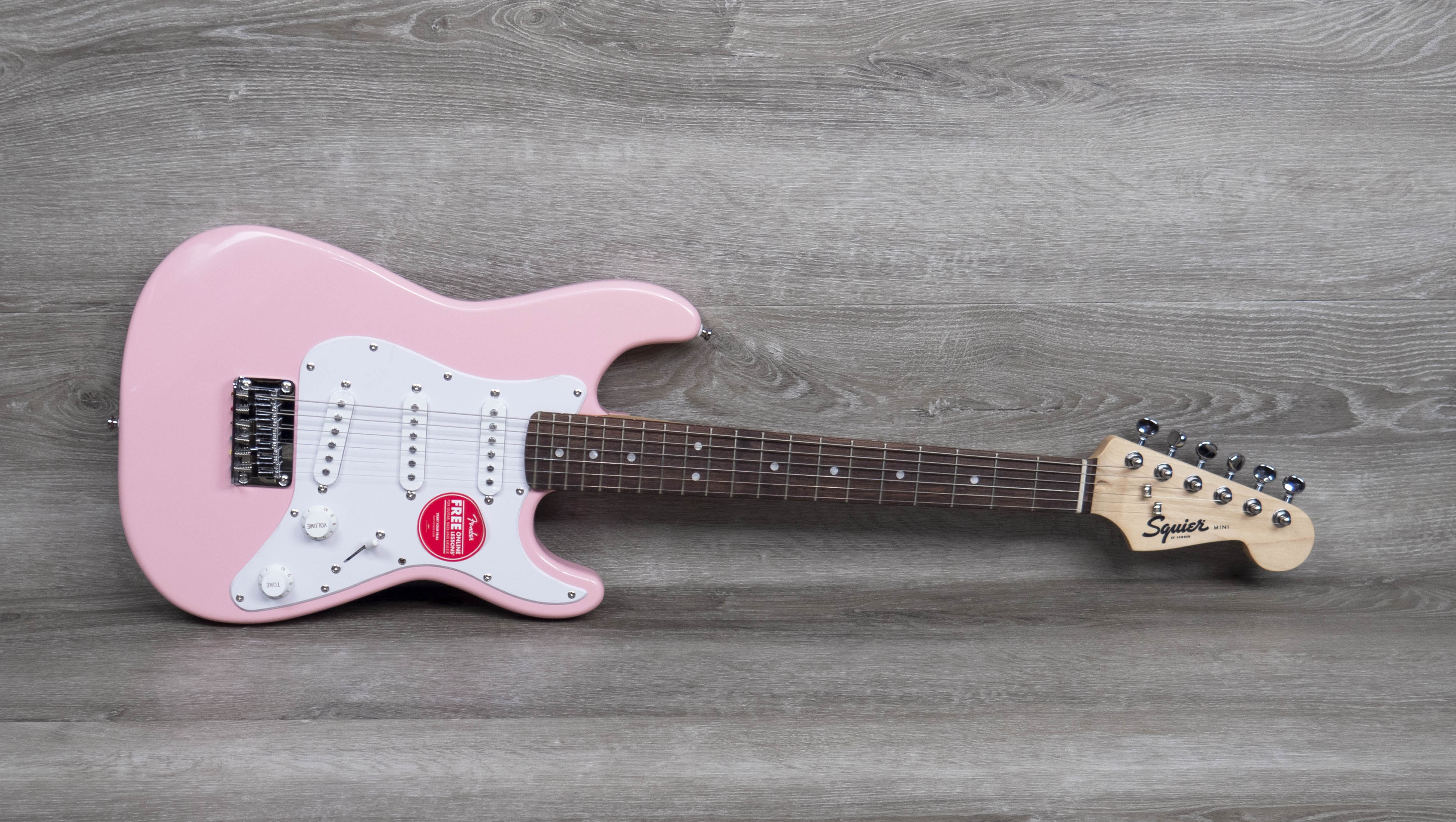 Squier Mini Stratocaster, Laurel Fingerboard, Shell Pink – A