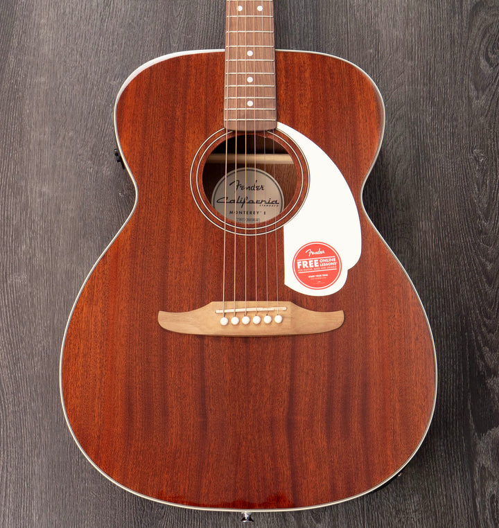 Fender California Standard Monterey E Acoustic Guitar, Natural Sapele