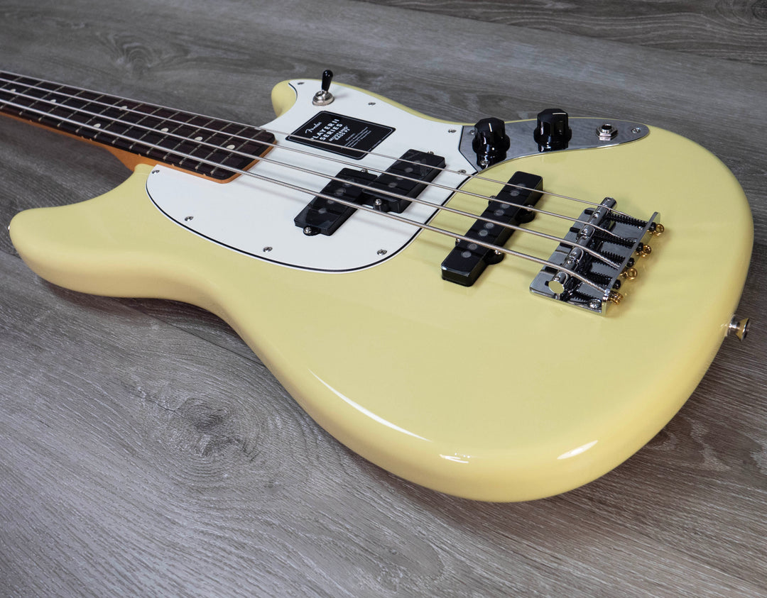 Bajo Fender Player II Mustang PJ, diapasón de palisandro, amarillo Hialeah