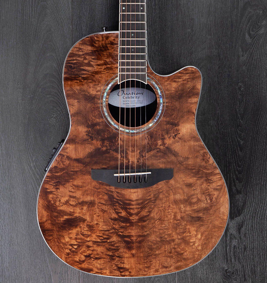 Ovation CS24P-NBM Celebrity Traditional Plus, Nutmeg Burled Maple