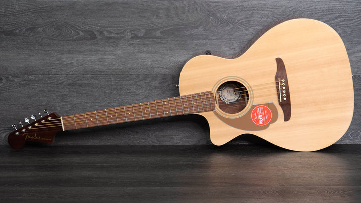 Guitare électro-acoustique Fender Newporter Player pour gaucher, touche en noyer, couleur naturelle