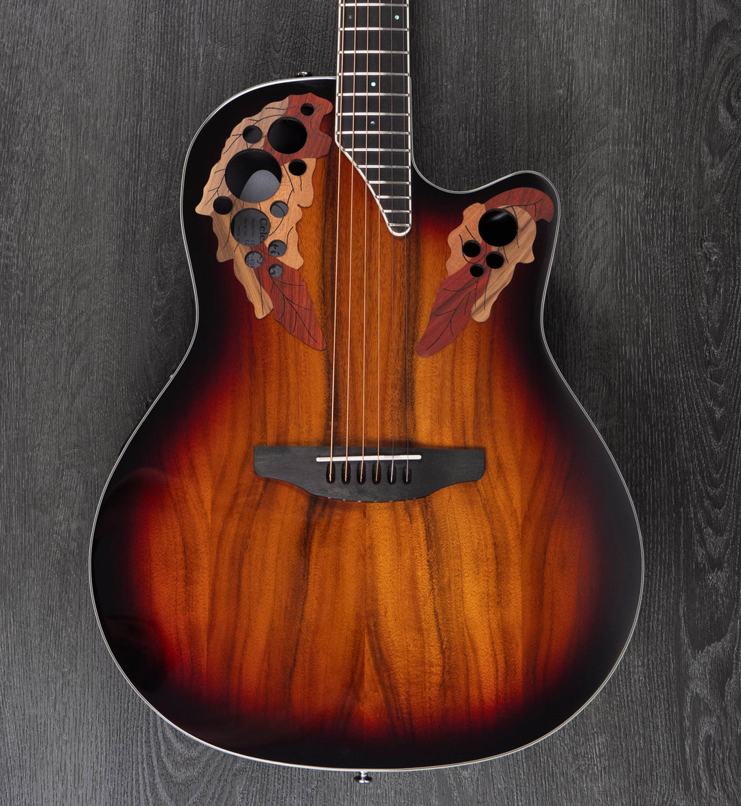 Ovation CE48P-KOAB Celebrity Elite Plus, Dark Burst On Exotic Koa
