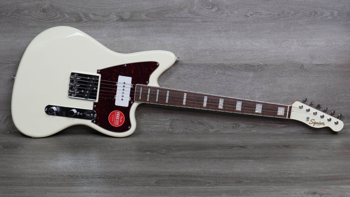 Squier édition limitée Paranormal Offset Telecaster SJ, touche en laurier, pickguard écaille de tortue, Olympic White