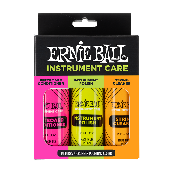 Ernie Ball Instrument Care Kit 3-Pack with Microfibre Cloth