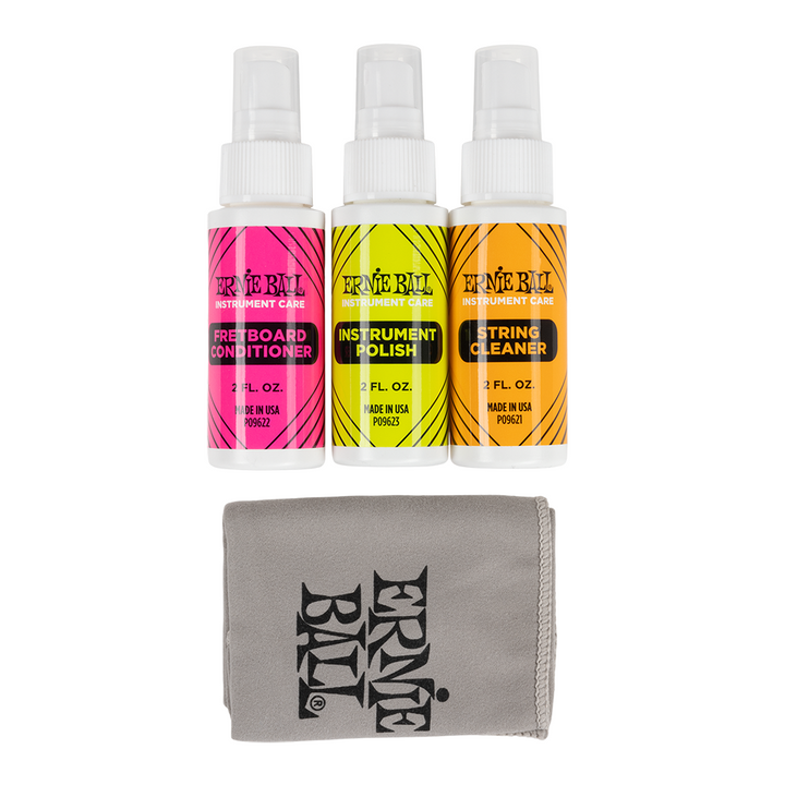 Ernie Ball Instrument Care Kit 3-Pack with Microfibre Cloth