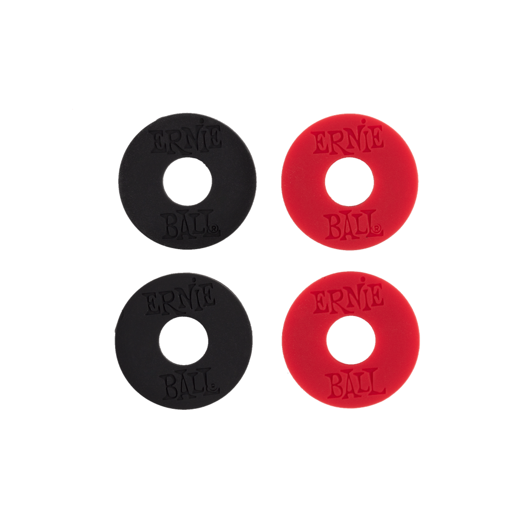 Ernie Ball Strap Blocks (4 pack) - Black & Red