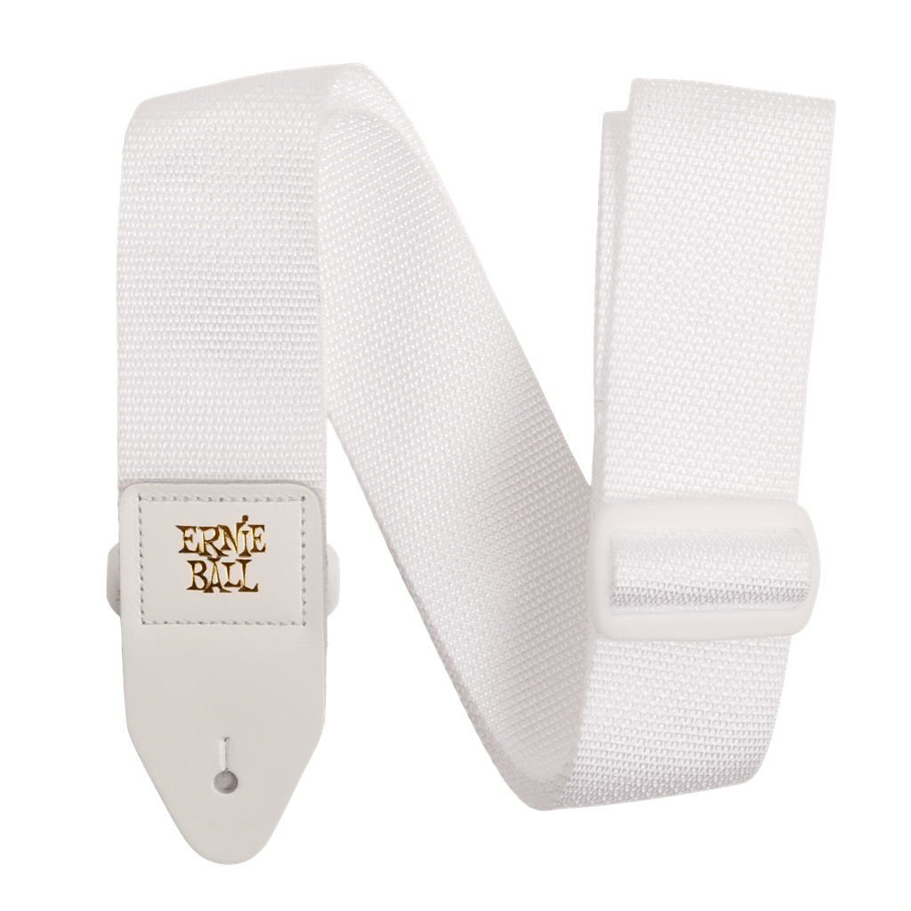 Ernie Ball Polypro Guitar Strap - White & White