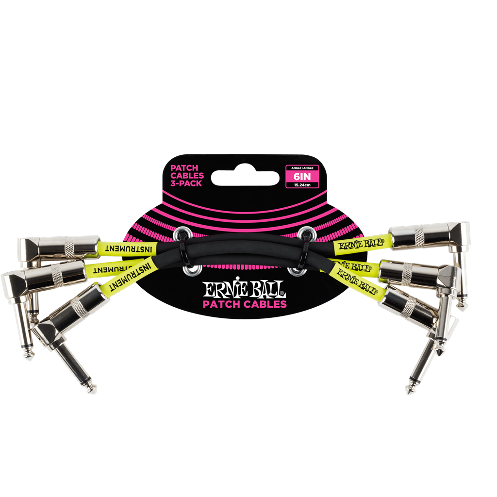 Ernie Ball Patch Cable, 3-Pack, Black
