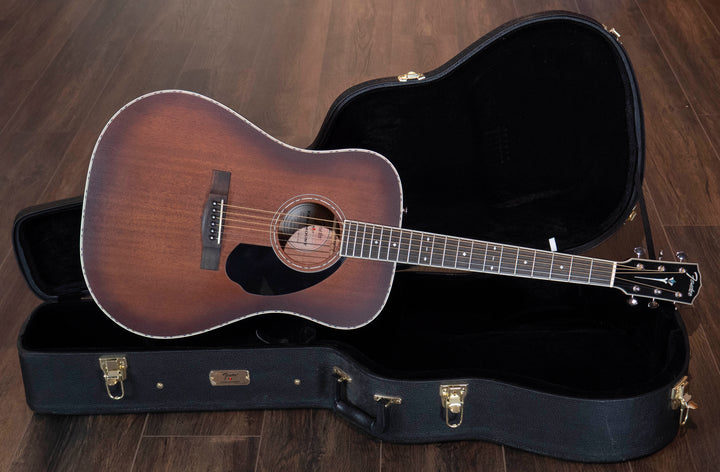 Pre-Owned Fender PD-220E Dreadnought, All Mahogany, Ovangkol Fingerboard, Aged Cognac Burst