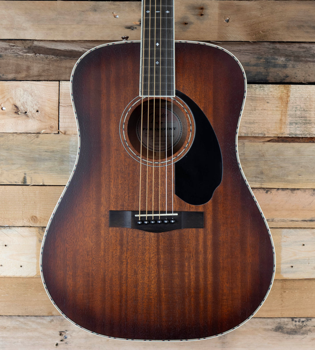 Pre-Owned Fender PD-220E Dreadnought, All Mahogany, Ovangkol Fingerboard, Aged Cognac Burst