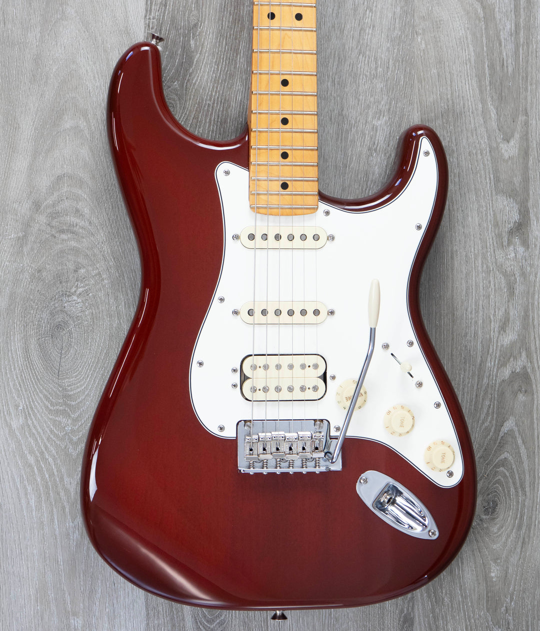 Fender Player II Stratocaster HSS, touche en érable, Transparent Mocha Burst