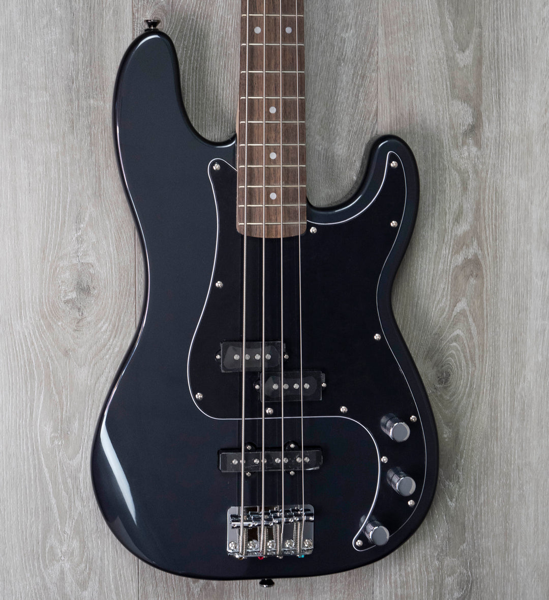 Basse Squier Affinity Series Precision PJ, touche en laurier, charbon de bois givré métallisé