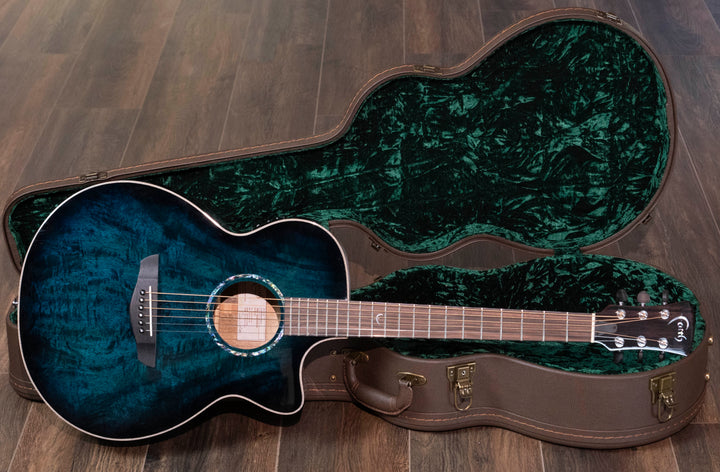 Pre-Owned Faith Blue Moon Burst Venus Electro-Acoustic, All Solid Java Mango